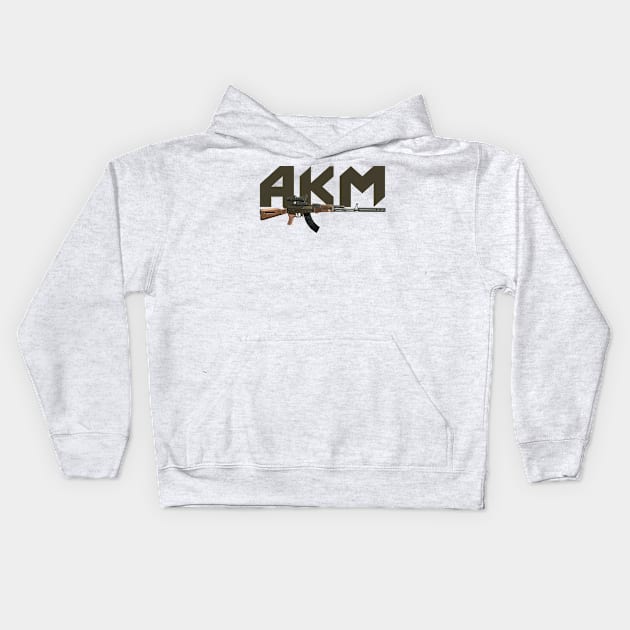 Assault Rifle AKM Kids Hoodie by Aim For The Face